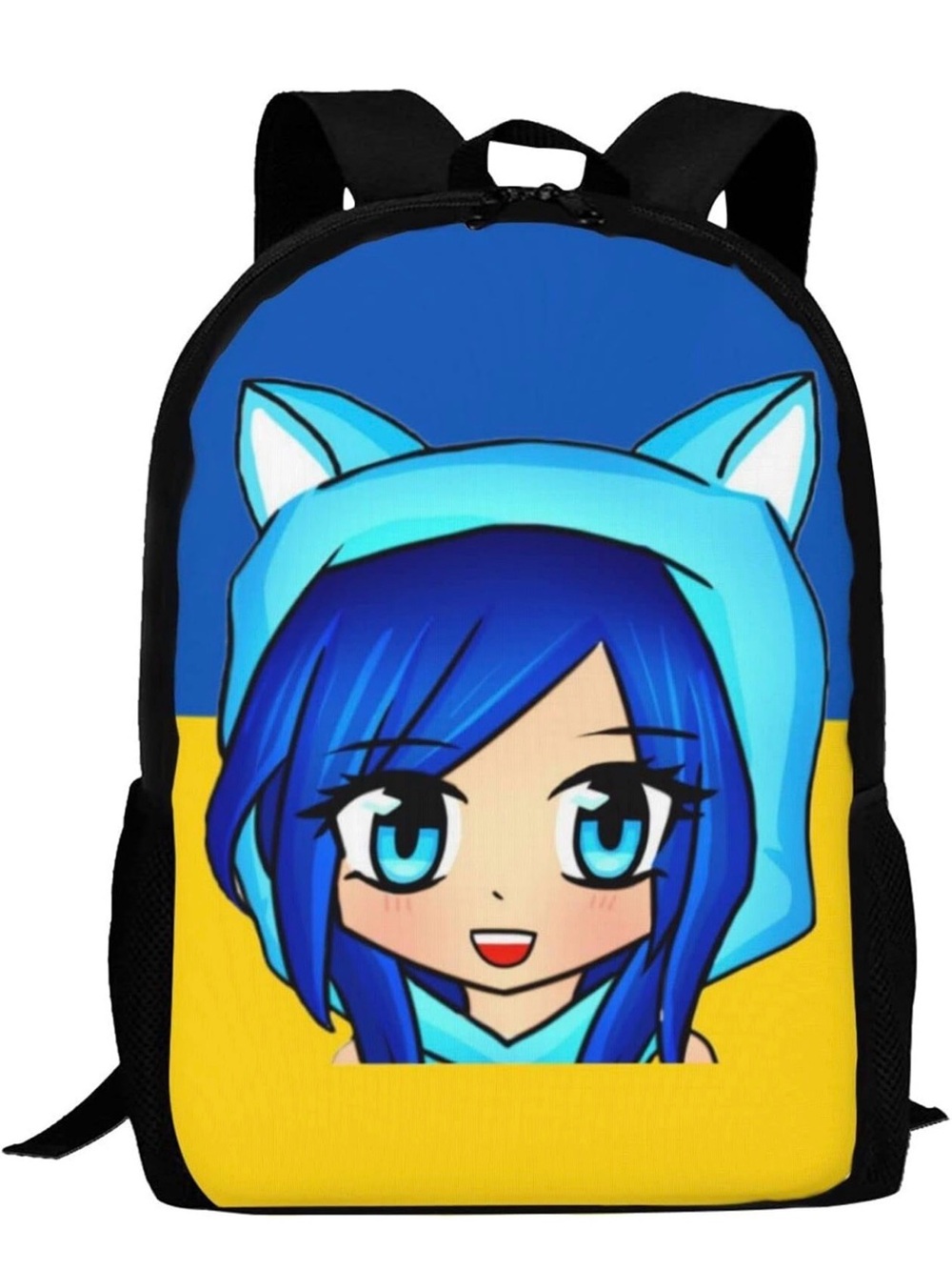 Blue Cartoon Cat-Ear Kids Backpack
